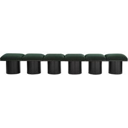 Meridian Pavilion Green Boucle Fabric Bench