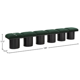 Meridian Pavilion Green Boucle Fabric Bench