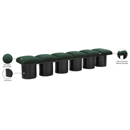 Meridian Pavilion Green Boucle Fabric Bench