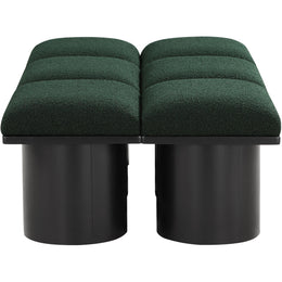 Meridian Pavilion Green Boucle Fabric Bench