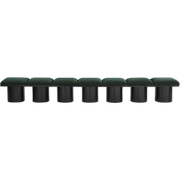 Meridian Pavilion Green Boucle Fabric Bench