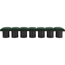 Meridian Pavilion Green Boucle Fabric Bench