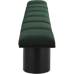 Meridian Pavilion Green Boucle Fabric Bench