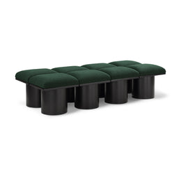 Meridian Pavilion Green Boucle Fabric Bench