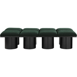 Meridian Pavilion Green Boucle Fabric Bench
