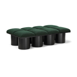 Meridian Pavilion Green Boucle Fabric Bench