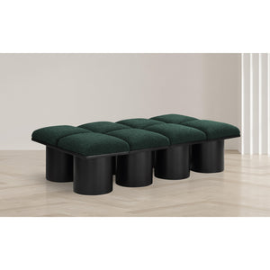 Meridian Pavilion Green Boucle Fabric Bench