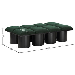 Meridian Pavilion Green Boucle Fabric Bench