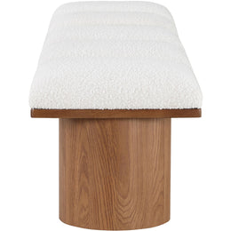 Meridian Pavilion Cream Boucle Fabric Bench