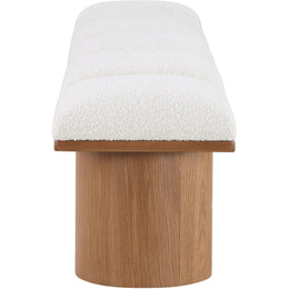 Meridian Pavilion Cream Boucle Fabric Bench