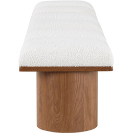 Meridian Pavilion Cream Boucle Fabric Bench