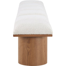Meridian Pavilion Cream Boucle Fabric Bench
