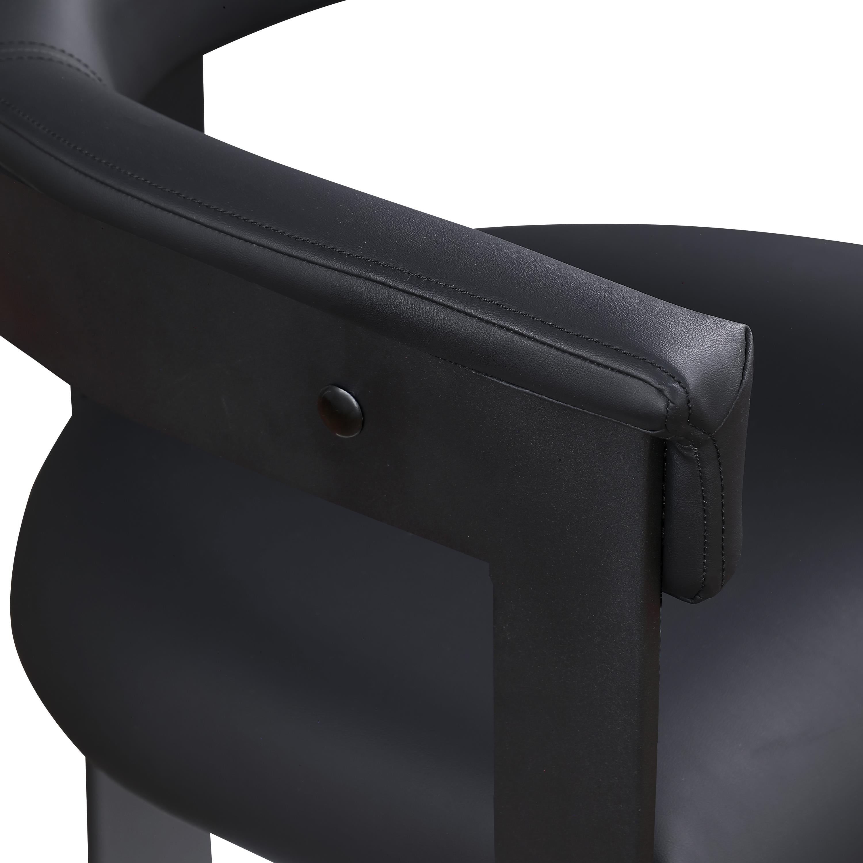 Meridian Romeo Black Vegan Leather Dining Chair