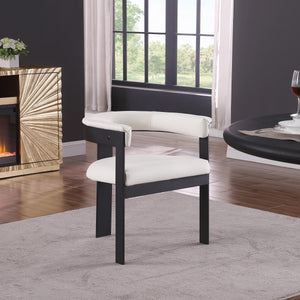 Meridian Romeo Cream Vegan Leather Dining Chair