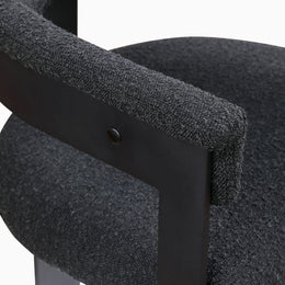 Meridian Romeo Black Boucle Fabric Dining Chair