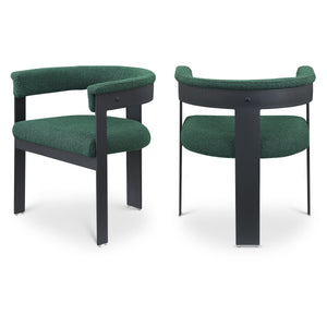 Meridian Romeo Green Boucle Fabric Dining Chair