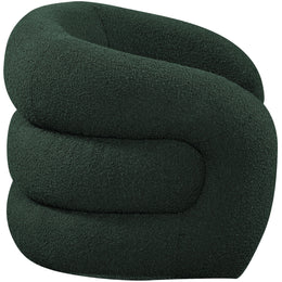 Meridian Roxbury Green Boucle Fabric Swivel Accent Chair