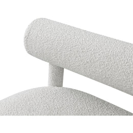 Meridian Parlor Cream Boucle Fabric Bench