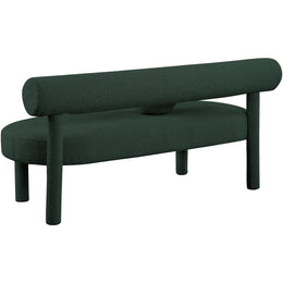 Meridian Parlor Green Boucle Fabric Bench