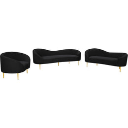 Meridian Ritz Black Boucle Fabric Chair