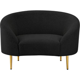Meridian Ritz Black Boucle Fabric Chair
