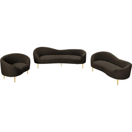 Meridian Ritz Brown Boucle Fabric Chair