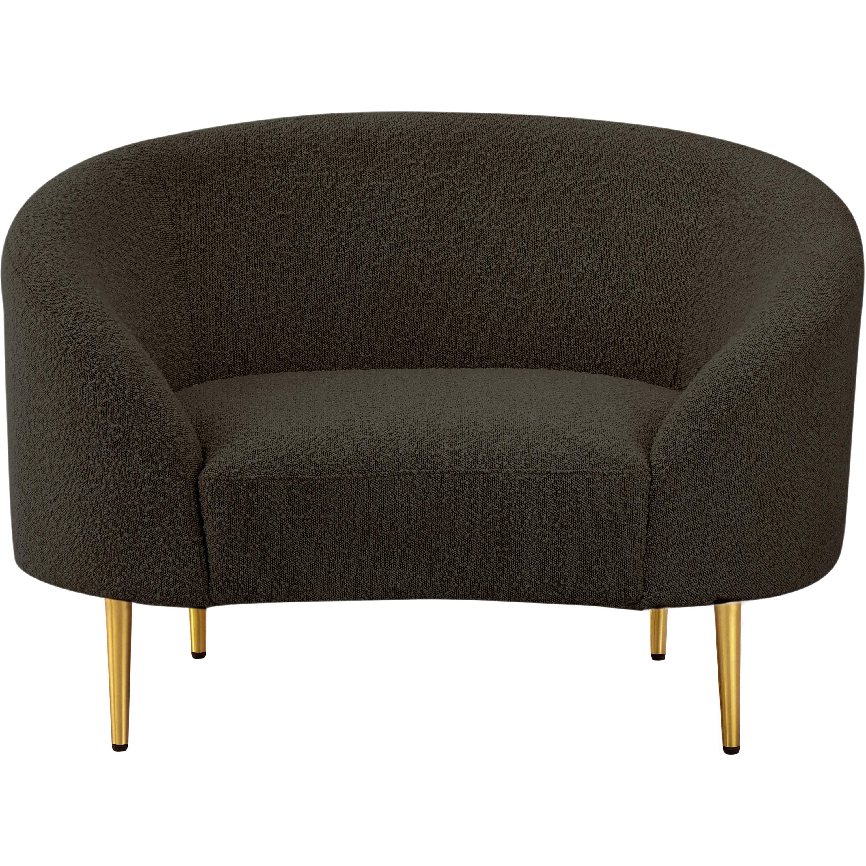 Meridian Ritz Brown Boucle Fabric Chair