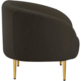Meridian Ritz Brown Boucle Fabric Chair