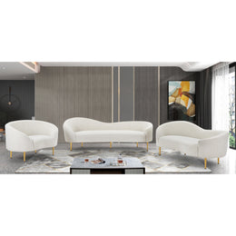 Meridian Ritz Cream Boucle Fabric Chair