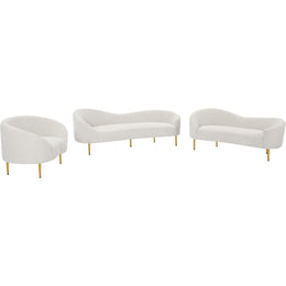 Meridian Ritz Cream Boucle Fabric Chair