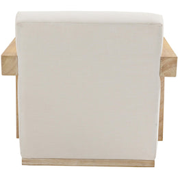 Meridian Ward Cream Linen Textured Fabric Accent Chair