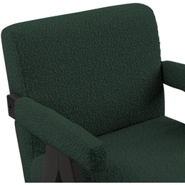 Meridian Woodloch Green Boucle Fabric Accent Chair