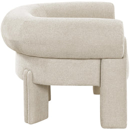 Meridian Stefano Beige Polyester Fabric Accent Chair