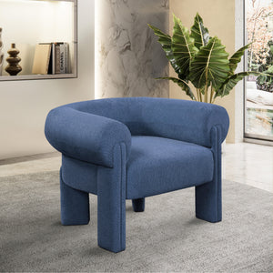 Meridian Stefano Navy Polyester Fabric Accent Chair