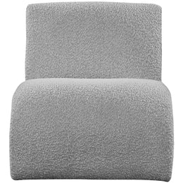 Meridian Mulberry Grey Boucle Fabric Accent Chair