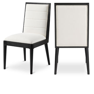 Meridian Bristol Cream Linen Textured Fabric Dining Chair