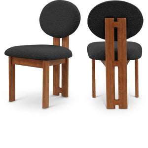 Meridian Napa Black Boucle Fabric Dining Chair