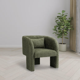 Meridian Sawyer Green Chenille Fabric Accent Chair