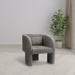 Meridian Sawyer Grey Chenille Fabric Accent Chair