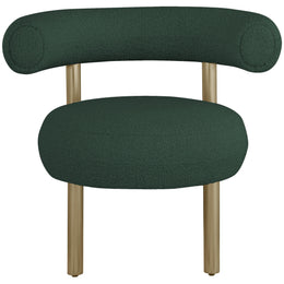 Meridian Bordeaux Green Boucle Fabric Accent Chair