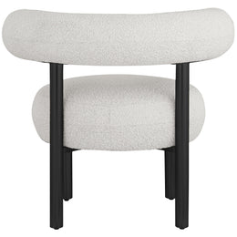 Meridian Bordeaux Cream Boucle Fabric Accent Chair