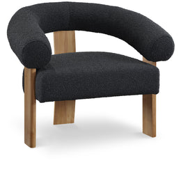 Meridian Winston Black Boucle Fabric Accent Chair