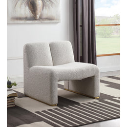 Meridian Alta Cream Boucle Fabric Accent Chair