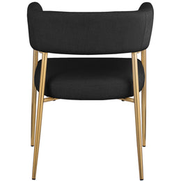 Meridian Creston Black Durable Linen Textured Fabric Dining Chair
