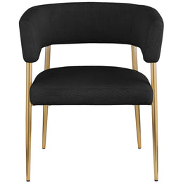 Meridian Creston Black Durable Linen Textured Fabric Dining Chair