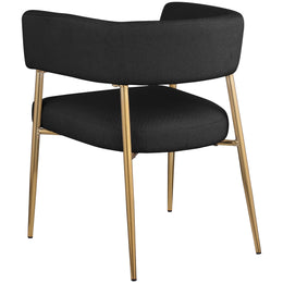 Meridian Creston Black Durable Linen Textured Fabric Dining Chair