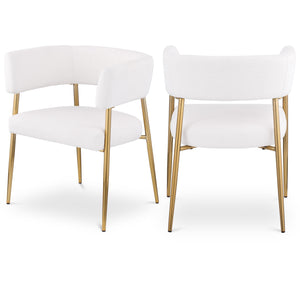 Meridian Creston Cream Durable Linen Textured Fabric Dining Chair