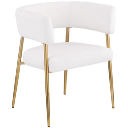 Meridian Creston Cream Durable Linen Textured Fabric Dining Chair