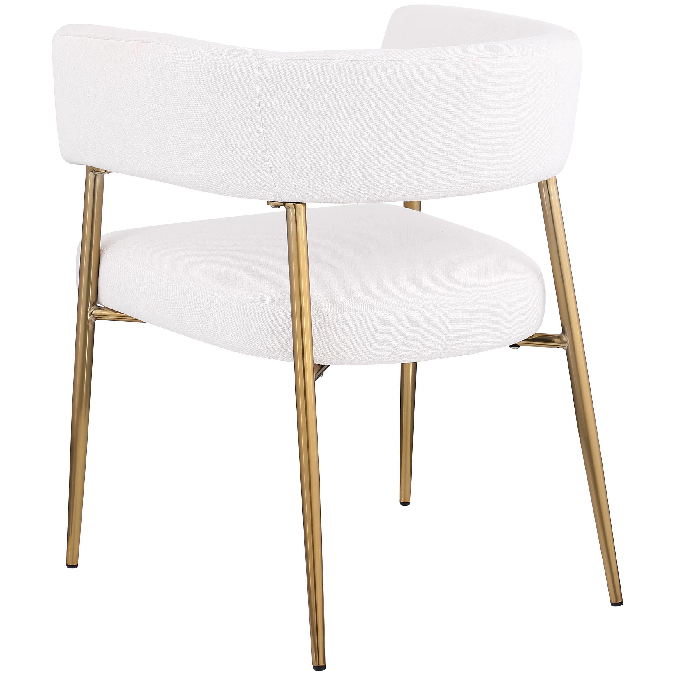 Meridian Creston Cream Durable Linen Textured Fabric Dining Chair