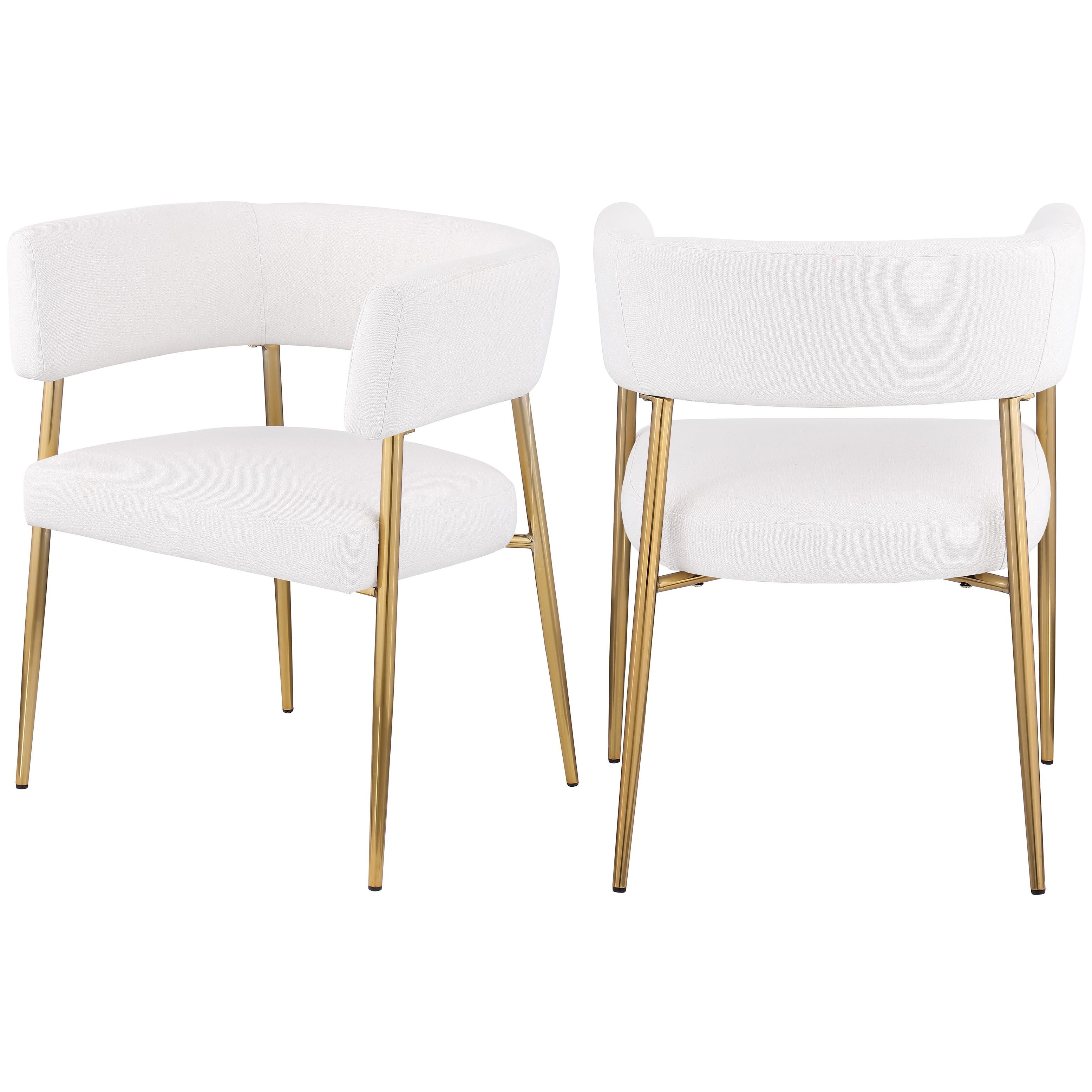 Meridian Creston Cream Durable Linen Textured Fabric Dining Chair